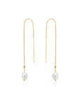 Gold Pearl Threader Earrings