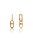 Gold Orb Link Drop Earrings