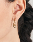 Gold Orb Link Drop Earrings