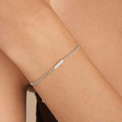 Silver Glam Bar Bracelet