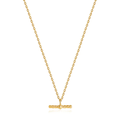 Gold Rope T-Bar Necklace