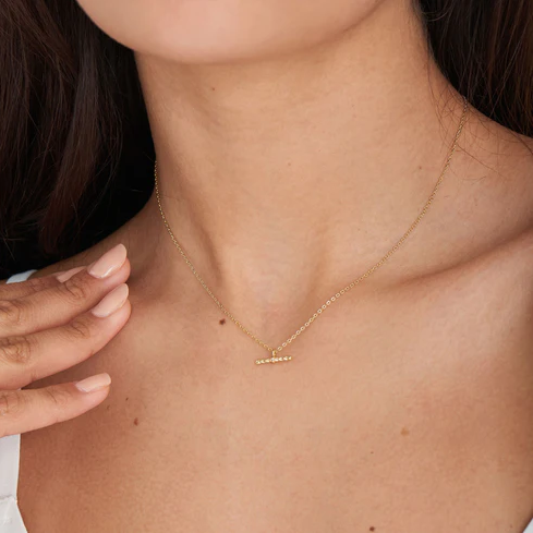 Gold Rope T-Bar Necklace