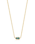 Sparkle Emblem Chain Necklace - Teal