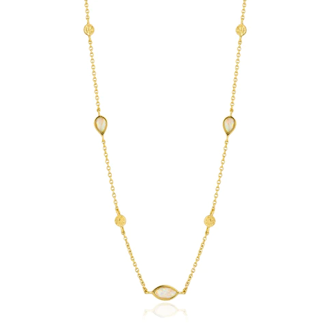 Opal Colour Gold Necklace