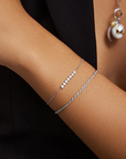 Silver Bezel Set Bracelet