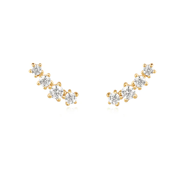 Gold Sparkle Climber Studs