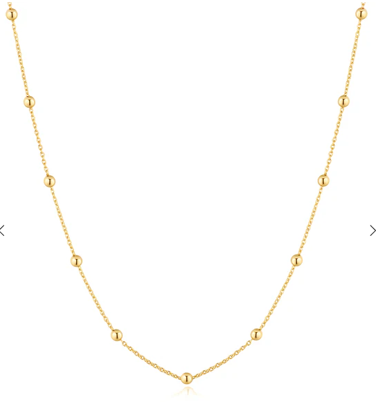 Gold Beaded Chain Necklace