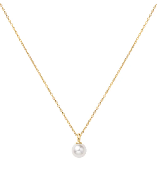 Gold Shell Pearl Dop Pendant Necklace