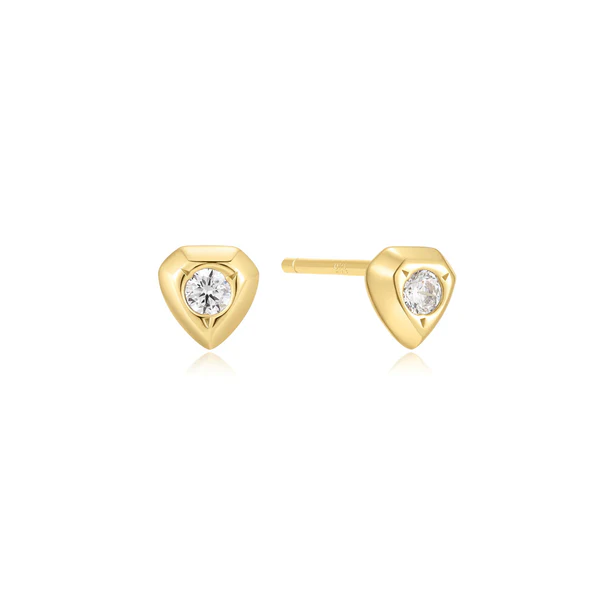 Sparkling Shield Stud Earrings