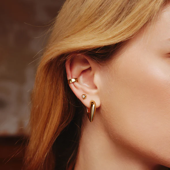 Sparkling Shield Stud Earrings