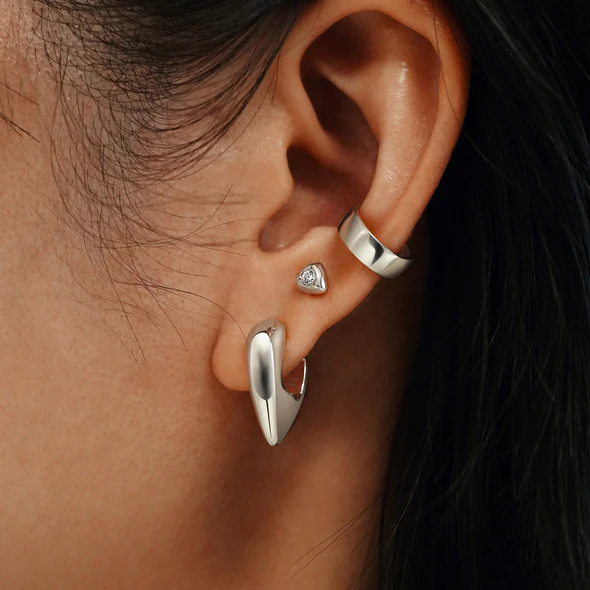 Sparkling Shield Stud Earrings