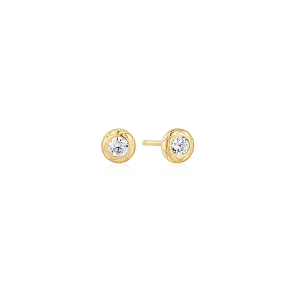 Textured Bezel-set Stud Earrings