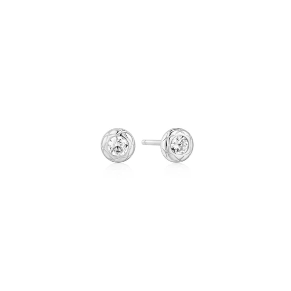 Textured Bezel-set Stud Earrings