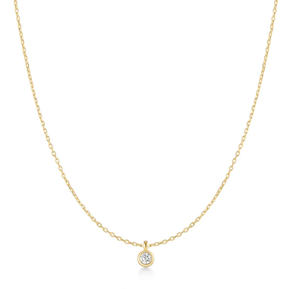 Classic Bezel-set Soltaire Necklace