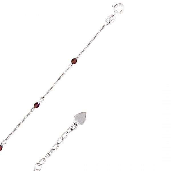 ANKLET WL GARNET BEADS