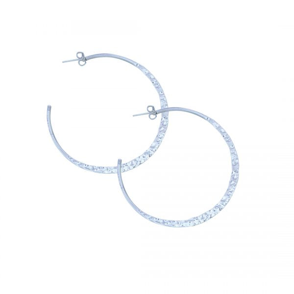 Hoop 25MM Hammered Silv