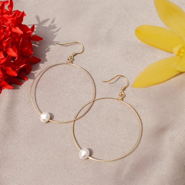 GLD Hoop W Pearl