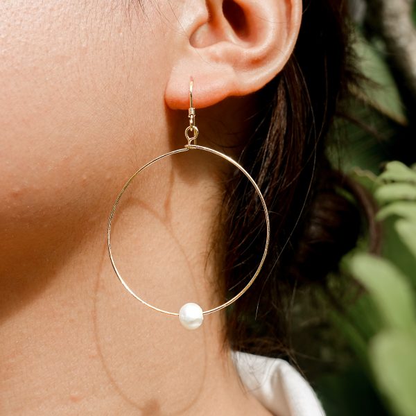 GLD Hoop W Pearl