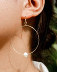 GLD Hoop W Pearl