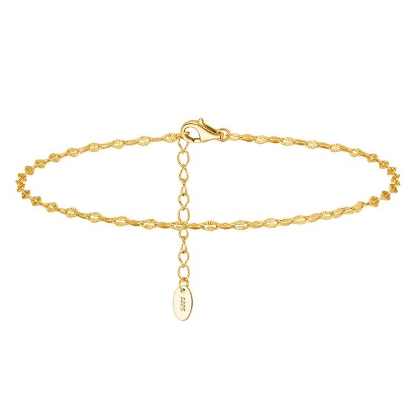 Sunburst Oval Link Chain Anklet