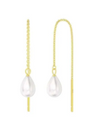 Gold Freshwater Pearl Teardrop Earrings