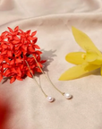 Gold Freshwater Pearl Teardrop Earrings