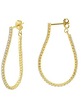 Gold CZ Tennis Chain Hoops
