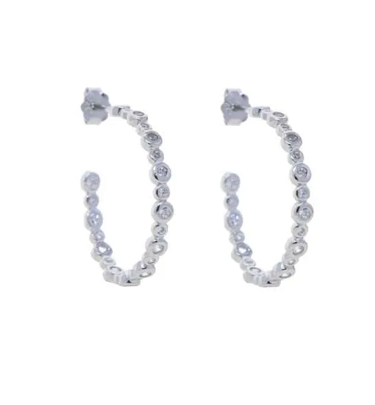 Silver 30MM CZ Hoops