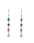 Gold Multi Colored CZ Earrings