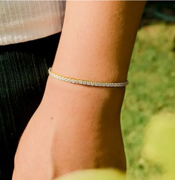 Gold CZ Tennis Bracelet
