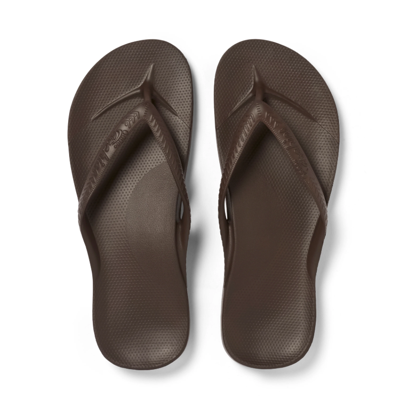Brown High Arch Flip Flops