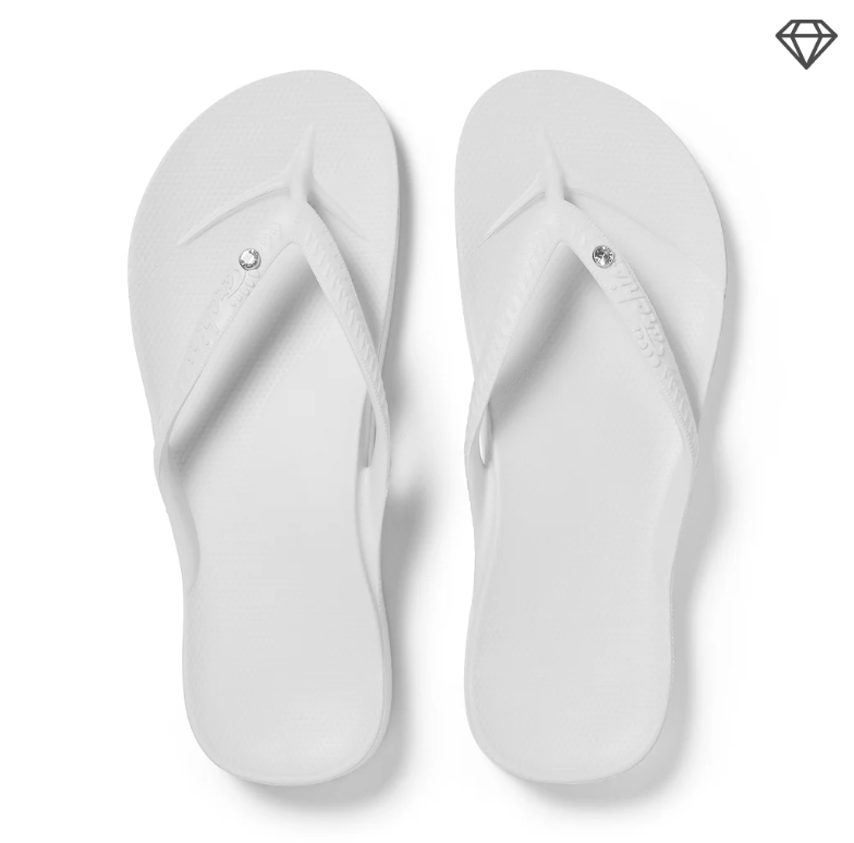 Crystal White Arch Support Flip Flops