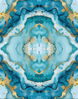 Coastal Aqua Marble Mahjong Mat