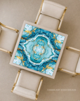 Coastal Aqua Marble Mahjong Mat