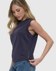 Zipper Detail Scuba Tank Top