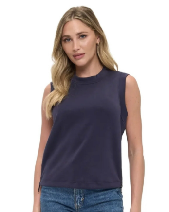 Zipper Detail Scuba Tank Top