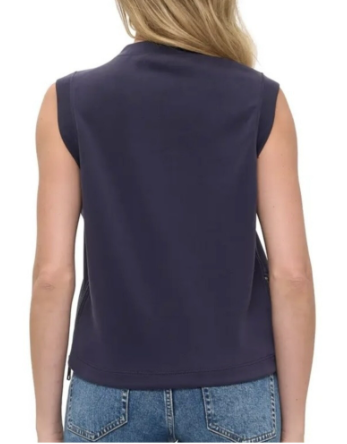 Zipper Detail Scuba Tank Top