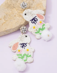 Beaded Bunny Earrings