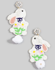 Beaded Bunny Earrings