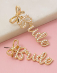 Bride Bow & Pearl Earrings
