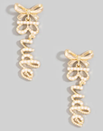 Bride Bow & Pearl Earrings