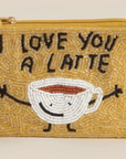 I Love You A Latte Beaded Coin Purse