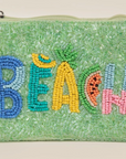 Vibrant Beach Beaded Coin Purse