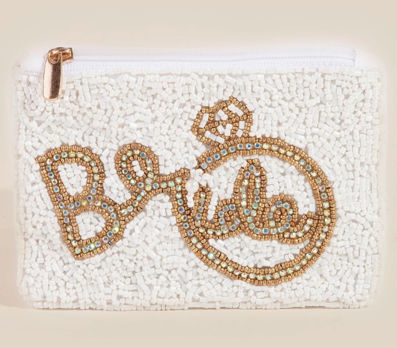 Bride and Ring Themed Beaded Coin Purse