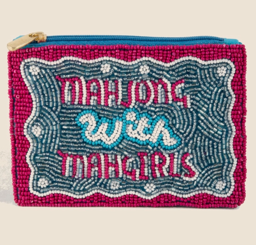 Mahjong with Mahgirls Beaded Coin Purse