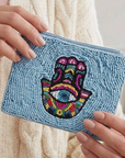Beaded Hamsa Hand Eye Coin Purse