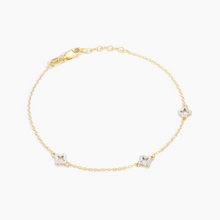 Load image into Gallery viewer, Diamond Station Chain Bracelet Gold