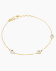 Diamond Station Chain Bracelet Gold