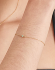 Gold Orb Amazonite Chain Bracelet
