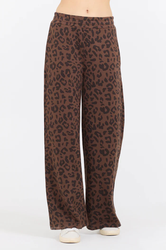 Leopard Printed Clous Fleece Pant